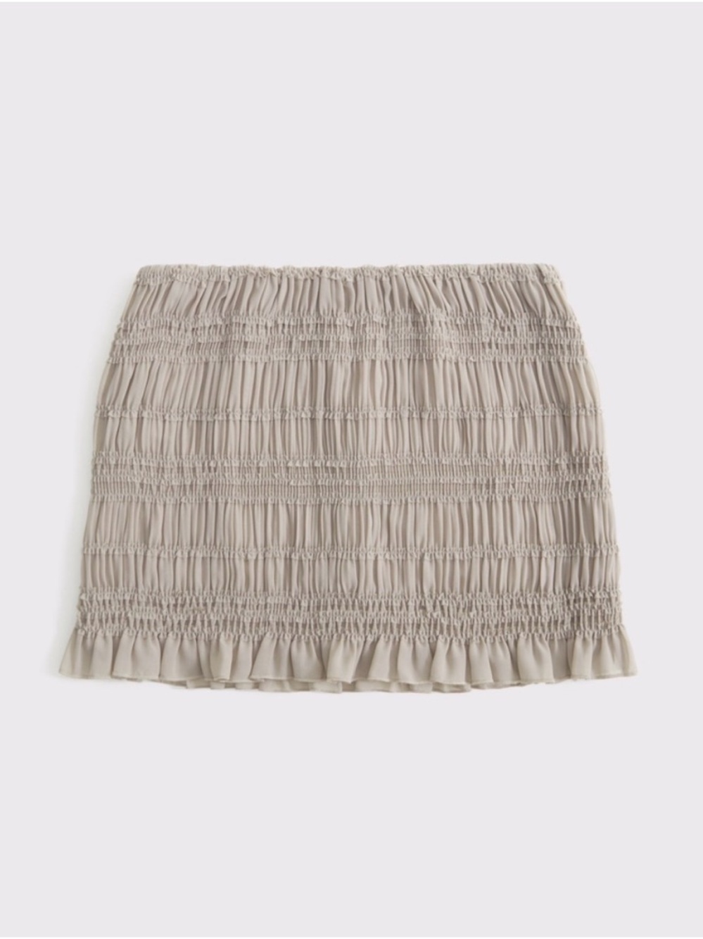 Abercrombie & Fitch Taupe Smocked Ruffle Mini Skirt
